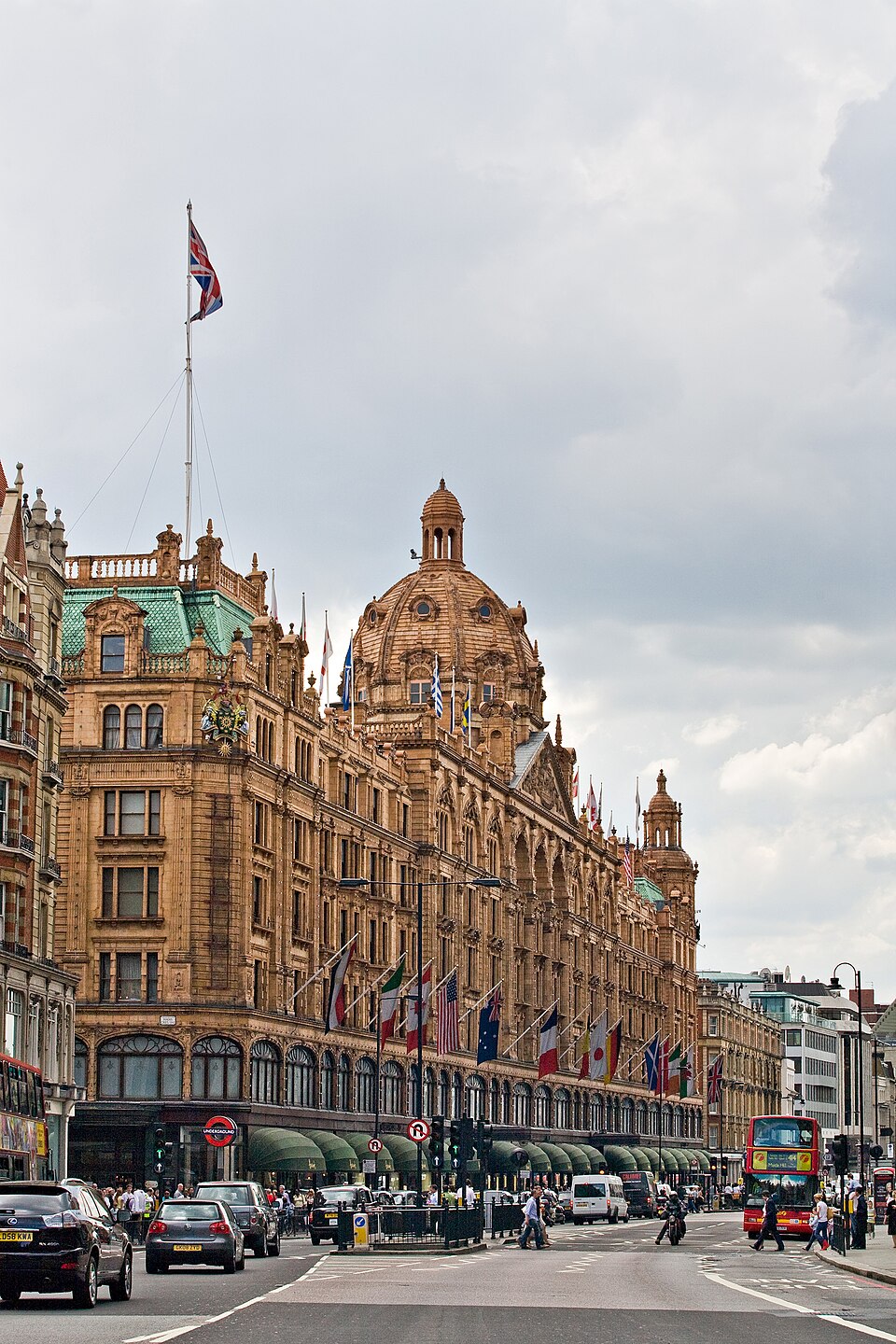 Harrods on Brompton Road in Knightsbridge